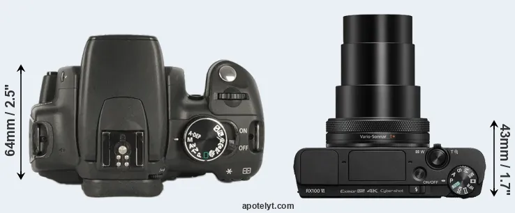 Compare XT versus RX100 VI top