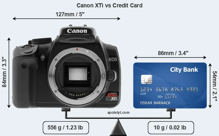 Canon XTi vs credit card front
