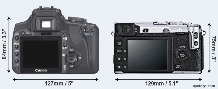 Comparison XTi or X-E1 rear