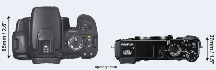 Compare XTi versus X-E2 top