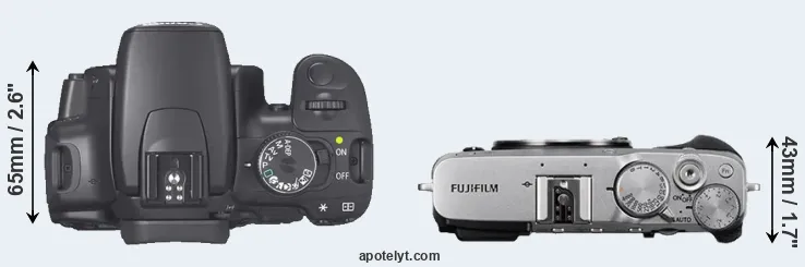 Compare XTi versus X-E3 top