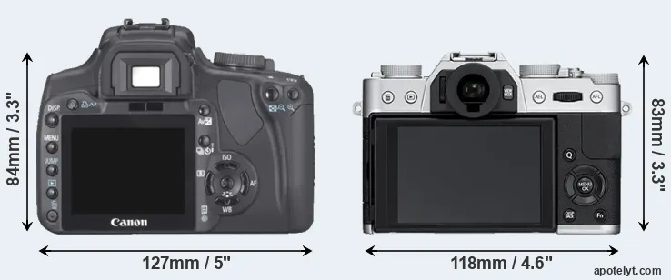 Comparison XTi or X-T10 rear