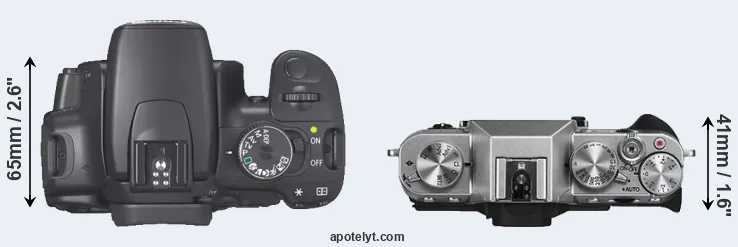 Compare XTi versus X-T10 top