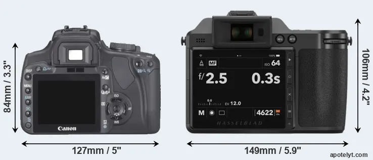 Comparison XTi or X2D 100C rear