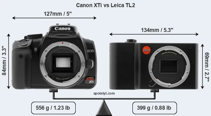 Size Canon XTi vs Leica TL2