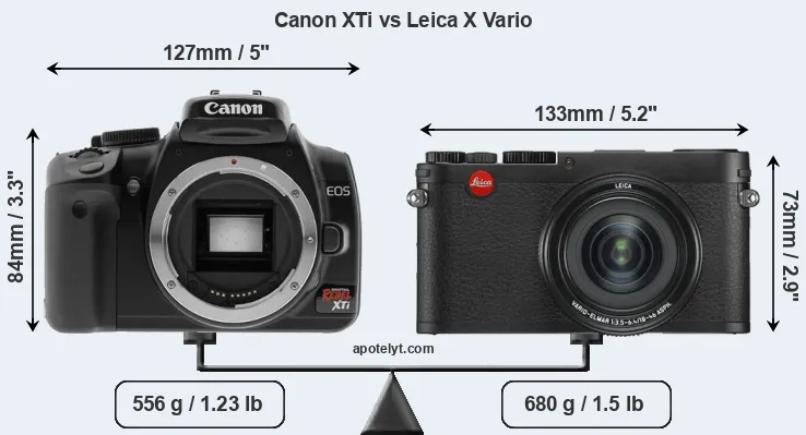 Size Canon XTi vs Leica X Vario