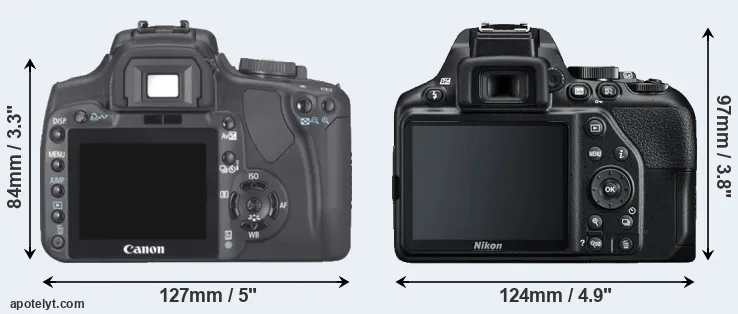 Comparison XTi or D3500 rear
