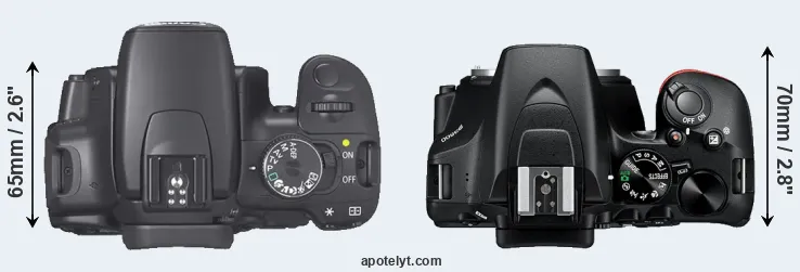 Compare XTi versus D3500 top