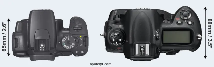 Compare XTi versus D3S top