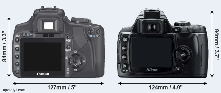Comparison XTi or D40 rear