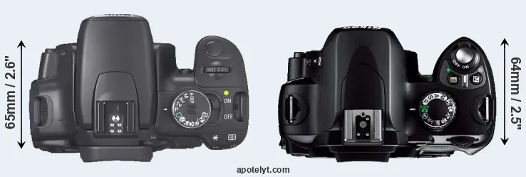 Compare XTi versus D40 top