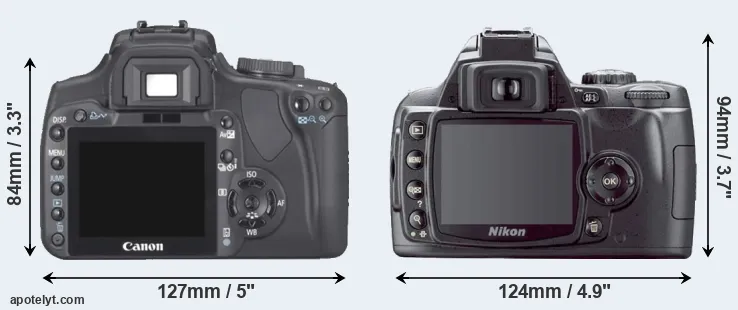 Comparison XTi or D40X rear