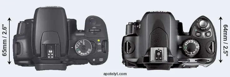 Compare XTi versus D40X top