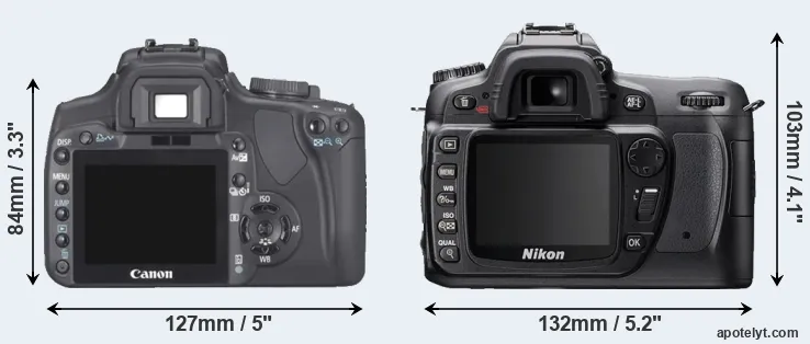 Comparison XTi or D80 rear