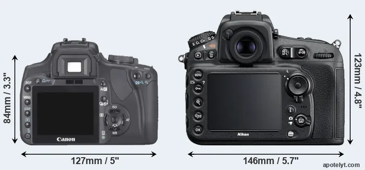 Comparison XTi or D810 rear