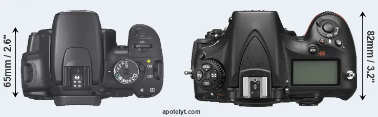 Compare XTi versus D810 top