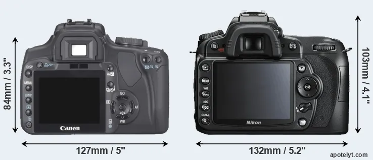 Comparison XTi or D90 rear