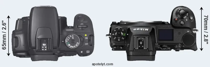Compare XTi versus Z7 II top