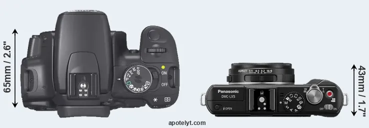 Compare XTi versus LX5 top