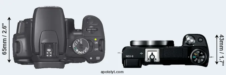 Compare XTi versus NEX-6 top