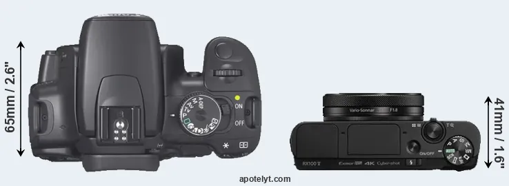 Compare XTi versus RX100 V top