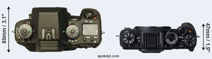 Compare N Digital versus X-T1 top