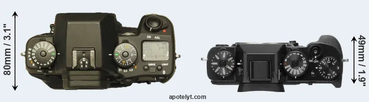 Compare N Digital versus X-T2 top