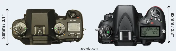 Compare N Digital versus D610 top