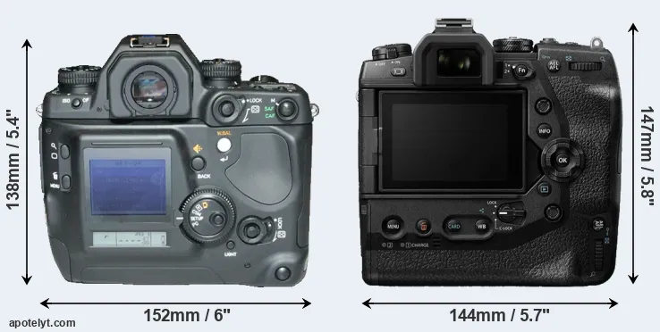 Comparison N Digital or E-M1X rear