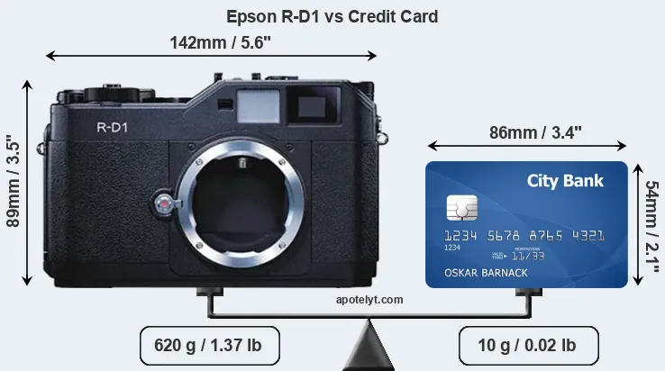Epson R-D1 vs credit card front