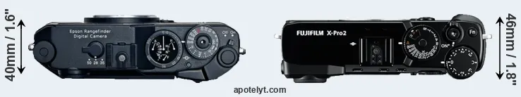 Compare R-D1 versus X-Pro2 top