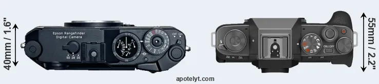 Compare R-D1 versus X-T200 top