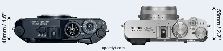 Compare R-D1 versus X100VI top