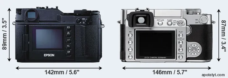 Comparison R-D1 or Digilux 3 rear