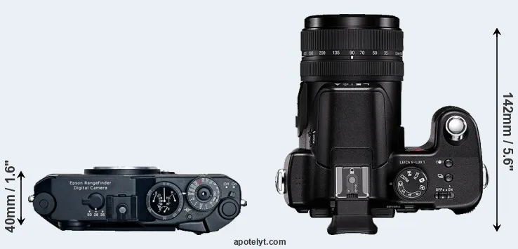 Compare R-D1 versus V-LUX 1 top