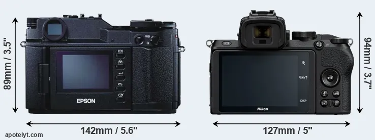 Comparison R-D1 or Z50 rear