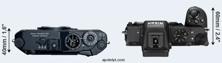 Compare R-D1 versus Z50 top