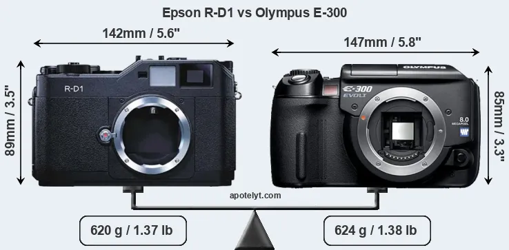 Size Epson R-D1 vs Olympus E-300