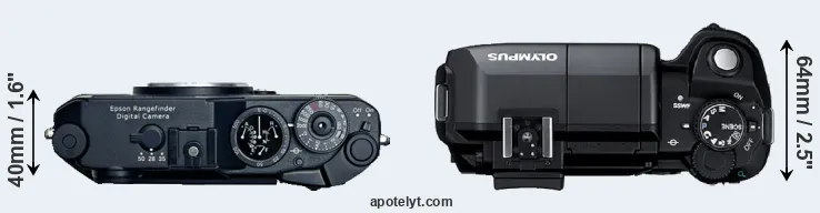 Compare R-D1 versus E-300 top