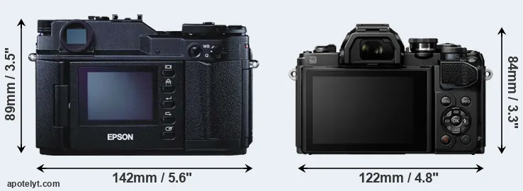Comparison R-D1 or E-M10 III rear