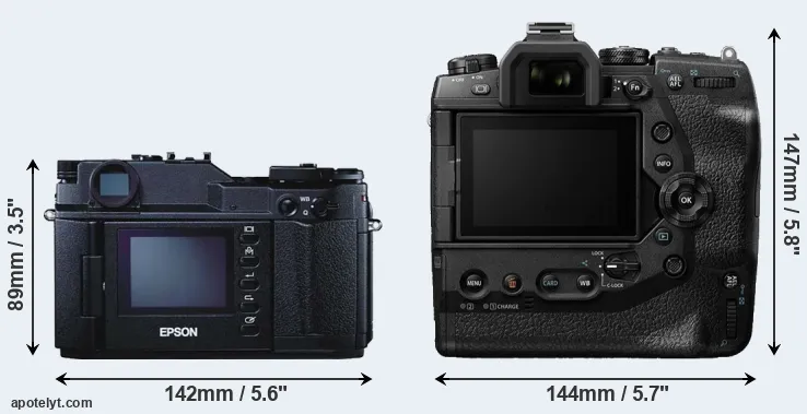 Comparison R-D1 or E-M1X rear