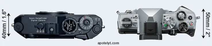 Compare R-D1 versus E-M5 III top