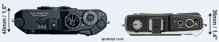 Compare R-D1 versus E-P2 top