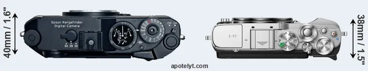 Compare R-D1 versus E-P7 top