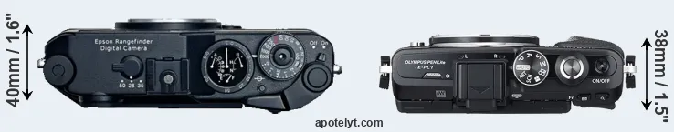Compare R-D1 versus E-PL7 top