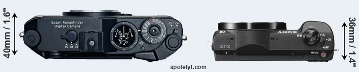 Compare R-D1 versus A5100 top