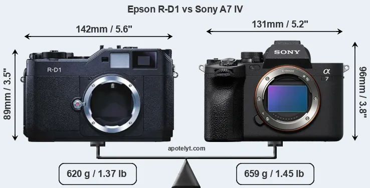 Size Epson R-D1 vs Sony A7 IV