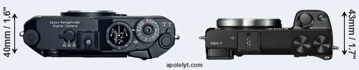 Compare R-D1 versus NEX-7 top