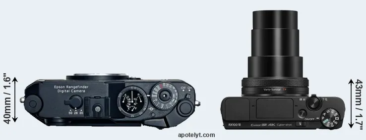 Compare R-D1 versus RX100 VI top