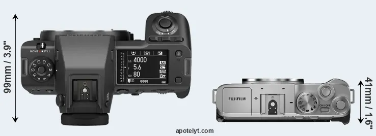 Compare GFX 100 II versus X-A7 top